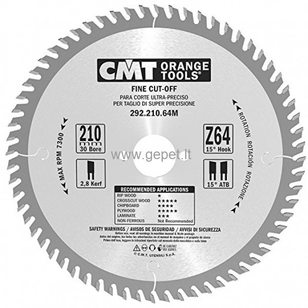 Pjovimo diskas CMT 210x30x2,8 Z64 292.210.64M
