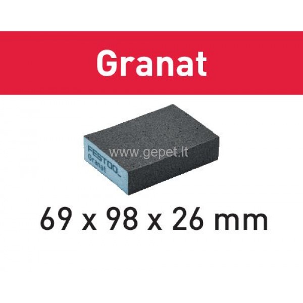 Šlifavimo kempinės 69x98x26 GR/6 Granat FESTOOL 201080 | 201081 | 201082 | 201083