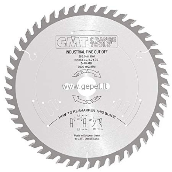 Pjovimo diskas CMT 250x30x3,2 Z48 285.048.10M