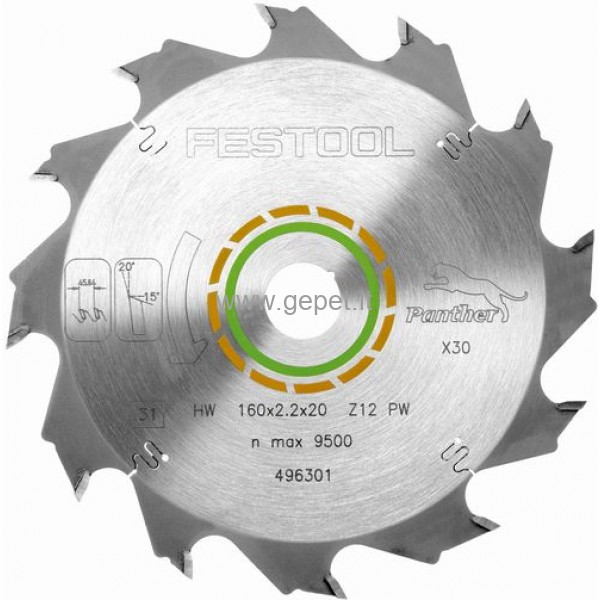 Pjovimo diskas FESTOOL 160x2,2x20 PW12 496301