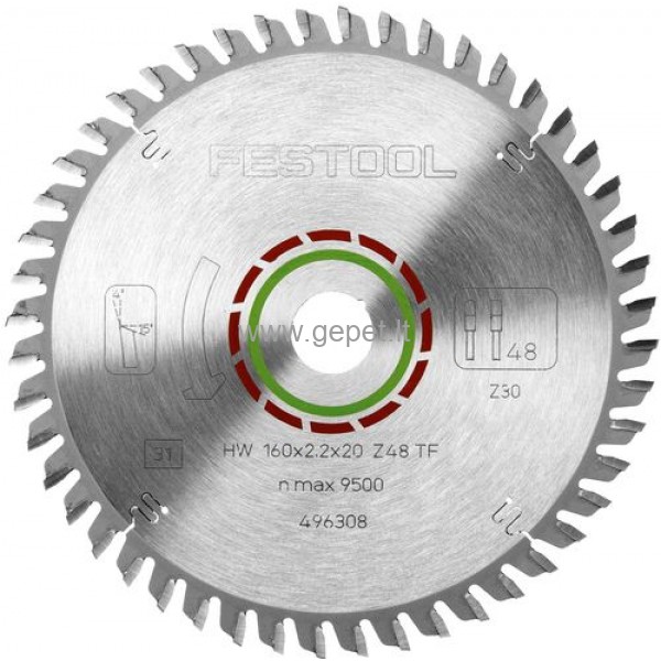 Pjovimo diskas FESTOOL LAMINATE/HPL HW 160x2,2x20 TF48 496308