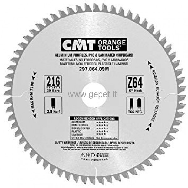 Pjovimo diskas CMT 216x30x2,8 Z64 297.064.09M