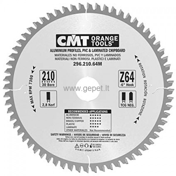 Pjovimo diskas CMT 210x30x2,8 Z64 296.210.64M