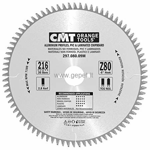 Pjovimo diskas CMT 254x30x3,2 Z80 297.081.10M