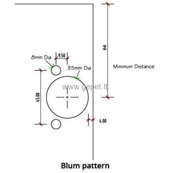 BLUM gręžimo šablono komplektas CMT333-4595