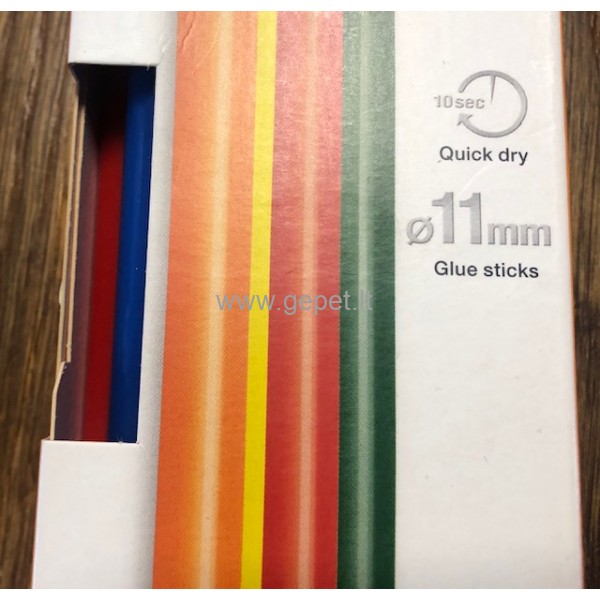 Klijų strypeliai įv.spalvų Ø=11mm, x10 STEINEL 006815