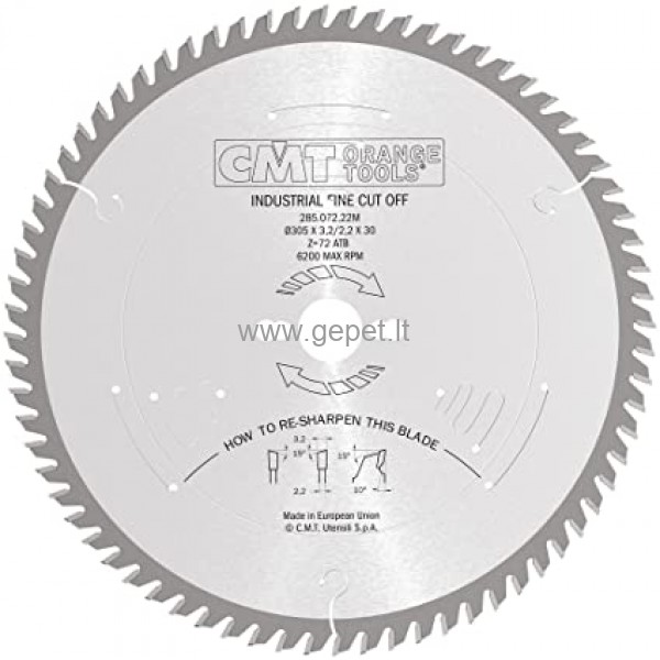 Pjovimo diskas CMT 305x30x3,2 Z72 285.072.22M