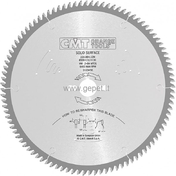 Pjovimo diskas CMT 300x30x3,2 Z84 223.084.12M