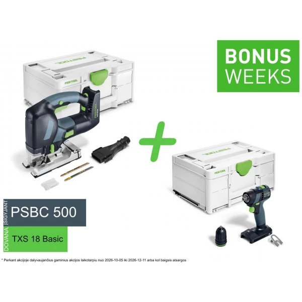 Akumuliatorinis siaurapjūklis PSBC 500 EB-Basic FESTOOL 576972