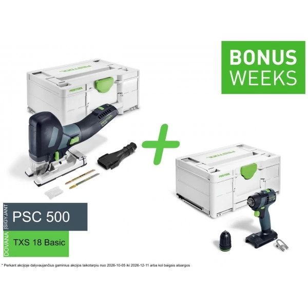 Akumuliatorinis siaurapjūklis PSC 500 EB-Basic FESTOOL 576959