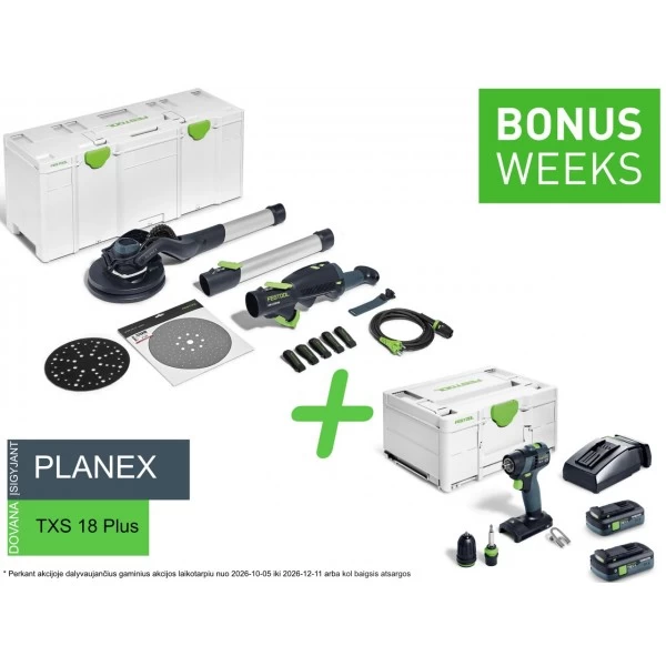 Glaisto šlifuoklis FESTOOL PLANEX LHS 2 225 EQI-Plus 575990