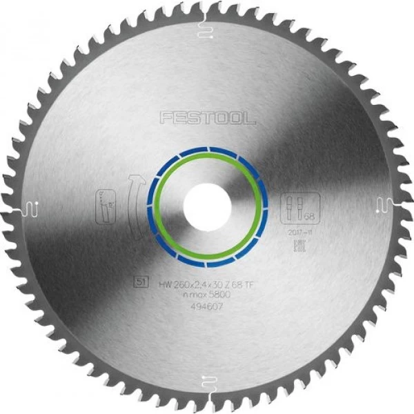 Pjovimo diskas FESTOOL 260x2,4x30 TF68 494607