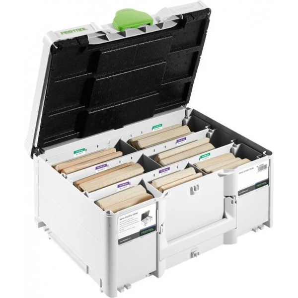 DOMINO XL buko medienos kaiščių rinkinys DS/XL D12/D14 128x BU FESTOOL 576792