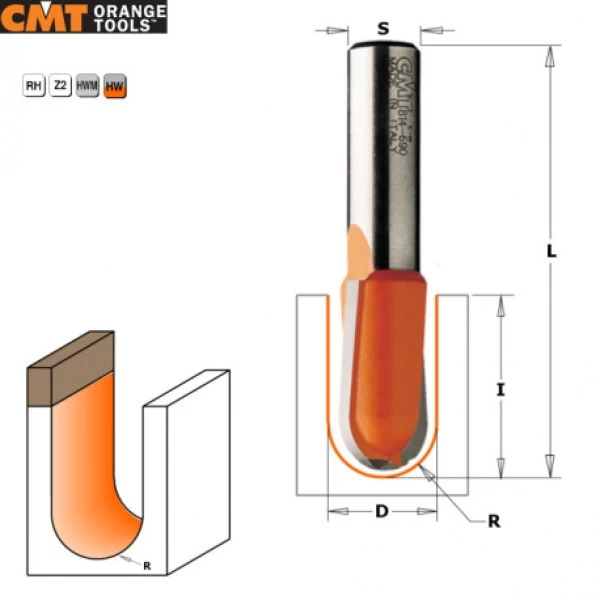 Kotinė profilinė freza R4,75 CMT 914.095.11
