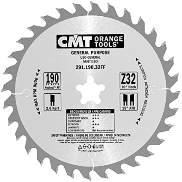 Pjovimo diskas CMT 190xFFx2,6 Z32 291.190.32FF